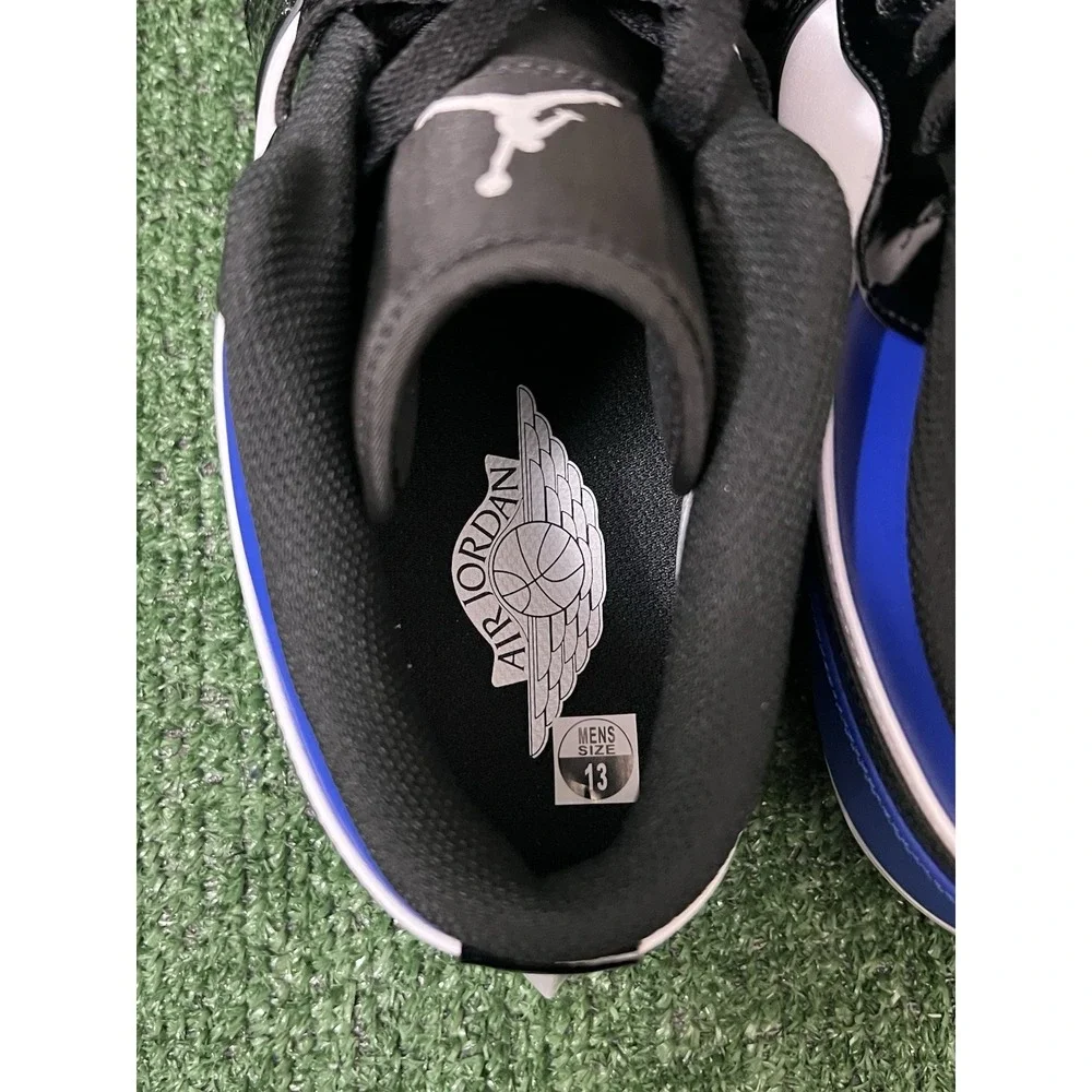 Nike Air Jordan 1 Low TD Football Cleats Royal Toe Black Mens Size 13 FJ6245-401
